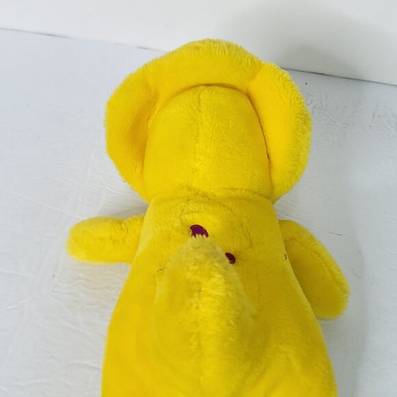 Barney & Friends BJ Dinosaur 1994 Lyons Yellow Plush Stuffed 14" Vintage NO Shoe - Picture 5 of 6